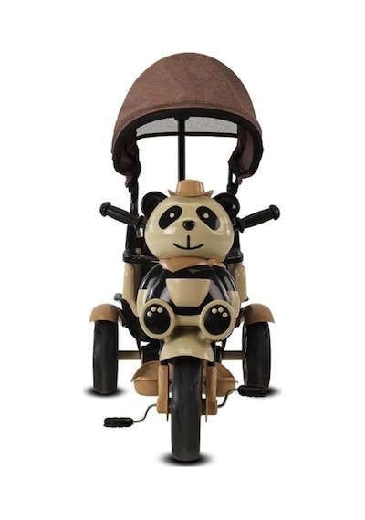 Babyhope 127a Lüx Little Panda Üç Teker Tenteli Itmeli Bisiklet Kahve Kahverengi