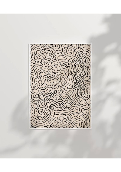Çerçevesiz Poster Topografik Harita Görünümlü