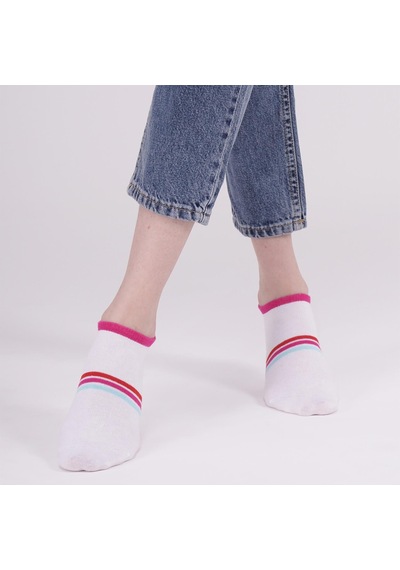 The Socks Company 3 Çift Desenli Kadın Babet Çorap Cok Renklı