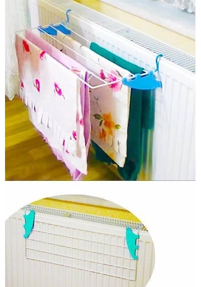 Kurufer Kalorifer Kurutma Askısı 60 CM 5 Telli Beyaz - Mavi
