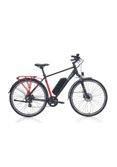Carraro Elife 7-v Hd Elektrikli Şehir Bisikleti - 47 Cm Mat Siyah-kırmızı-gümüş