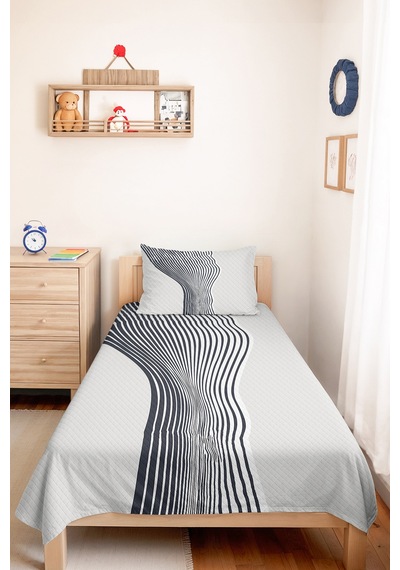 Gri Geometrik Modern Genç Odası Tek Kişilik Pike Takımı - Çizgili 160x220 Cm Kapitone Yatak Örtüsü Mumlu Dalgakıran Örtüsü Gri Geometrik Modern Genç Odası Tek Kişilik Pike Takımı - Çizgili 160x220 Cm Kapitone Yatak Örtüsü Mumlu Dalgakıran Örtüsü