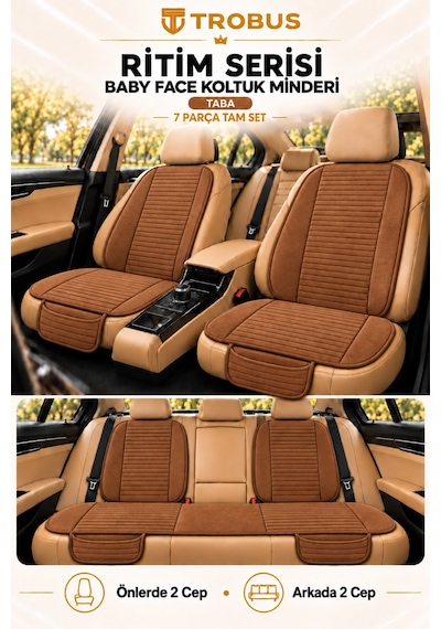 Trobus Ritim Audi A3 2016-2020 Baby Face 7'li Koltuk Minderi Taba