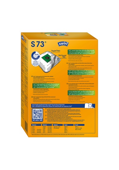 Swirl S73 EcoPor Siemens Bosch Uyumlu Elektrikli Süpürgeler için  Toz Torbası