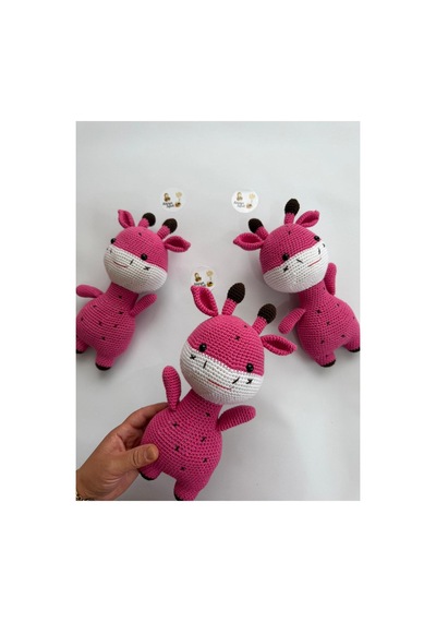 Adenya Sepeti Amigurumi Örgü Zübük Oyun-uyku Akradaşı-28 Cm-pembe