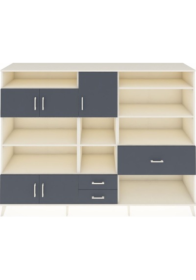Hyperion Dolap 13 Raflı 3 Çekmeceli 5 Kapaklı 220x44x163 Aytaşı-a Aytaşı-antrasit Hyperion Dolap 13 Raflı 3 Çekmeceli 5 Kapaklı 220x44x163 Aytaşı-a Aytaşı-antrasit