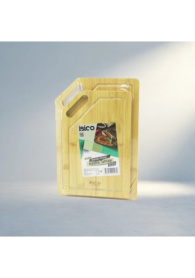 Oval Delikli Ahşap Bambu Kesim Panosu 18x28 Cm Ve 22x32 Cm Seti 12v