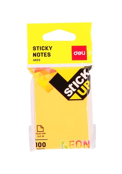 Deli Sticky Notes Yapışkanlı Not Kağıdı 76x51 Mm Neon 100 Sayfa A02202
