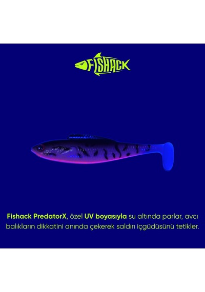 Silikon Sahte Balık - 4,5g 85mm - Fishack Predatorx - Uv Boyalı - Dash