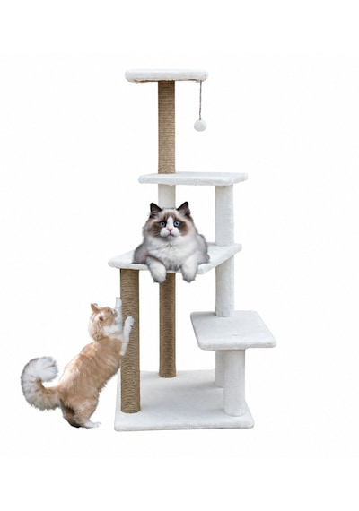Missidea Mg02 Premium Çok Katlı Uzun Boy Kedi Tırmalama Tahtası Beyaz