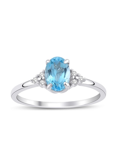 Blue Topaz Oval Tektaş Yüzük