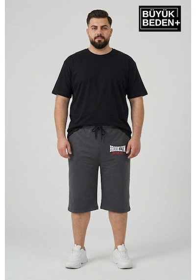 Süperlife Büyük Beden Erkek 3xl-6xl Rahat Kalıp Cepli Brooklyn 1970 Baskılı Penye Kapri Şort Spr26bsr591-03 Füme Süperlife Büyük Beden Erkek 3xl-6xl Rahat Kalıp Cepli Brooklyn 1970 Baskılı Penye Kapri Şort Spr26bsr591-03 Füme