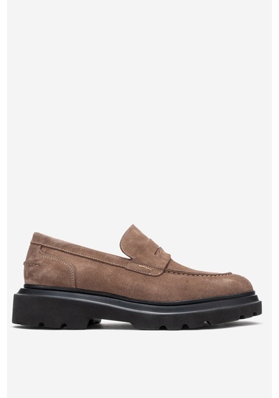 Dericlub Erkek Kalın Taban Loafer Gerçek Deri Fr 244453 Süet Vizon