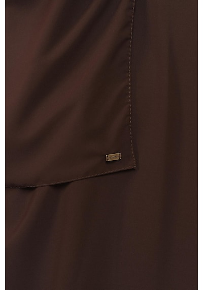 Altobeh Sultanbaş Nikaplı Çarşaf Cilbab Khimar Abaya Kolu Lastikli Hakim Yaka Peçeli Ferace Medine İpek Kahverengi 1412-12-s-m Kahverengi