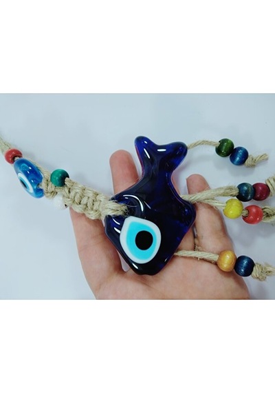 Makrome Balık Nazar Boncuğu 6 6 Cm Duvar Dekoru Hediyelik Eşya