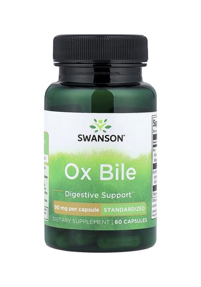Swanson Vitamins, Ox Bile, 60 Capsules