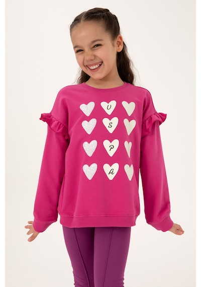 U.s. Polo Assn. Kız Çocuk Pembe Sweatshirt 50317912-vr041 Pembe