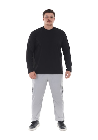 Erkek 115-155 Kilo Arası İçin Uygun Uzun Kol Bisiklet Yaka Mevsimlik Düz Renk İnce Sweatshirt Siyah Erkek 115-155 Kilo Arası İçin Uygun Uzun Kol Bisiklet Yaka Mevsimlik Düz Renk İnce Sweatshirt Siyah