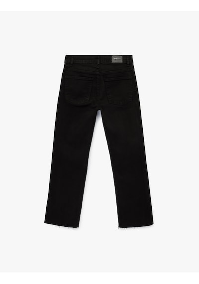 Koton Pamuklu Cepli Düğmeli İspanyol Paça Crop Jean Pantolon - Kick Flare Jeans Siyah 6sal40051mw Siyah Koton Pamuklu Cepli Düğmeli İspanyol Paça Crop Jean Pantolon - Kick Flare Jeans Siyah 6sal40051mw Siyah