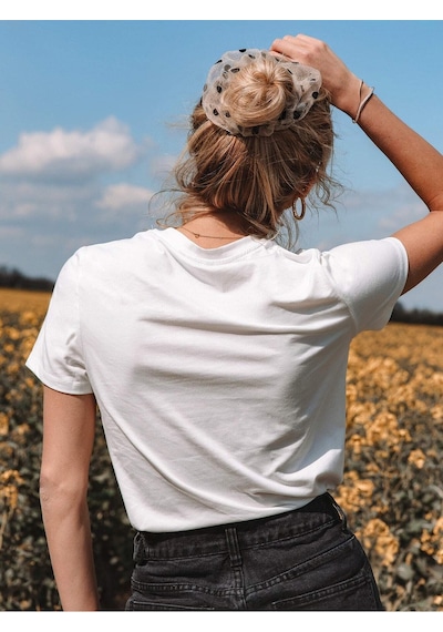 Dreamer T-shirt - Beyaz Baskılı Oversize Bisiklet Yaka Kısa Kol Tişört Beyaz