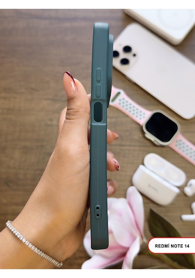 Redmi Note 14 4g / 5g Uyumlu Kamera Korumalı Darbeye Dayanıklı Renk Atmayan Keep Silikon Kılıf Haki