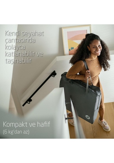 Maxi-Cosi Iris 2 'si Bir Arada Anne Yanı Beşik ve Taşınabilir Çift Katlı Park Yatak Beyond Graphite Eco