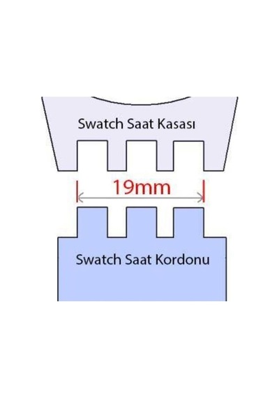 19mm Swatch Uyumlu Chrono Model Slikon Saat Kordonu - Kırmızı Çok Renkli