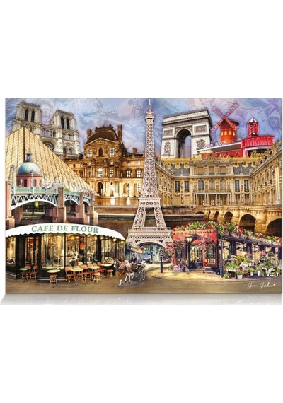 Star Puzzle 1000 Parçalık Fransa Kolajı ve Eyfel Kulesi Puzzle
