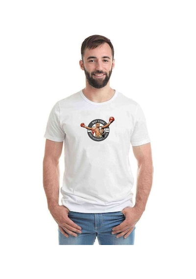 Professional Boxing Mike Tyson Baskılı Beyaz Erkek Tshirt