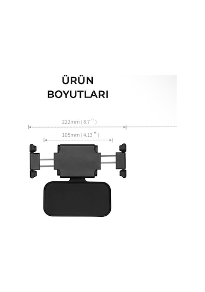 Bix Saiji T55 Araç İçi Arka Koltuk Arkası Tablet ve Telefon Tutucu