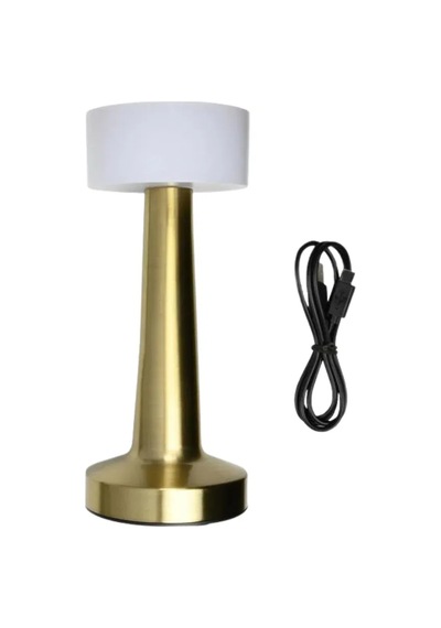 Gold Kare Led Masa Lambası Şarjlı Dimmer Kontrollü Dekoratif Işık Standart