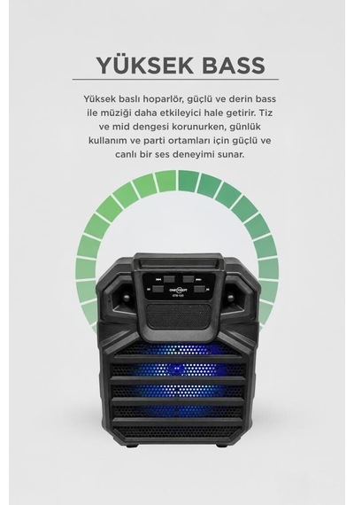 Müzik Ritim Eğlence Bluetooth Hoparlör Rgb Işıklı Parti Speaker Gts-1397 Siyah