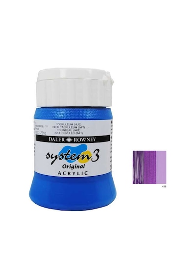 Daler Rowney System 3 Akrilik Boya 500Ml - Velvet Purple 418