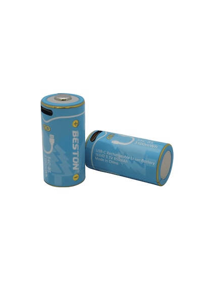 Cr123a 16340 3.7v 850mah Şarjlı Li-ion Pil Usb Kablolu 2'li Ambalaj