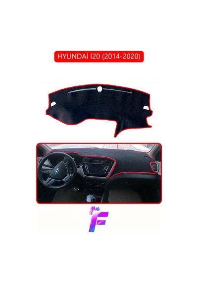 Hyundai İ20 2014-2020 Uyumlu Ön Torpido Örtüsü Kolay Montaj Kaymaz Tasarım Tam Koruma G45