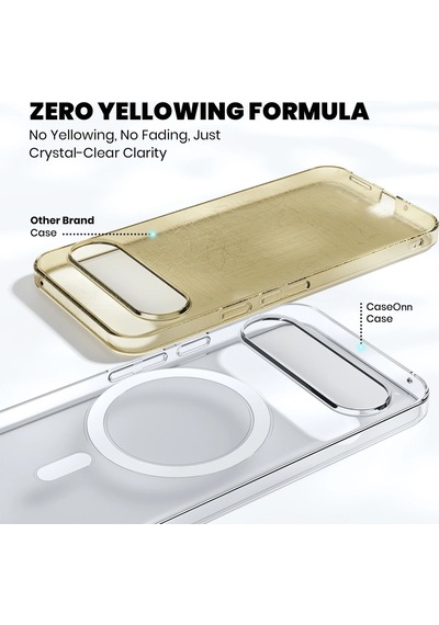 Caseonn Nothing Phone 3a Pro Kılıf Magsafe Özellikli Sararmaz Kristal Sert Kapak Şeffaf