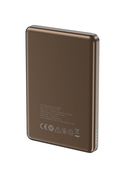 Lp-pw003 Ultra İnce Hızlı Şarj Özellikli Wireless Powerbank 5000mah 15w Gold
