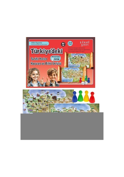 Lizzy Games Eğitici Çift Taraflı Türkiye Haritası Tarihi Yerler Hayvan Ve Bitki Örtüsü Aile Oyunu