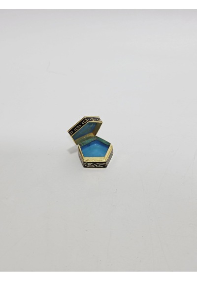Antika Cloisonne Minyatür Kutu 3,6x3,3cm 088