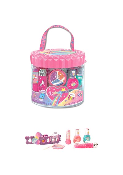 Sparkle Rainbow Taşınabilir Kozmetik Seti: Minik Güzellik Uzmanlarının Yeni Favorisi