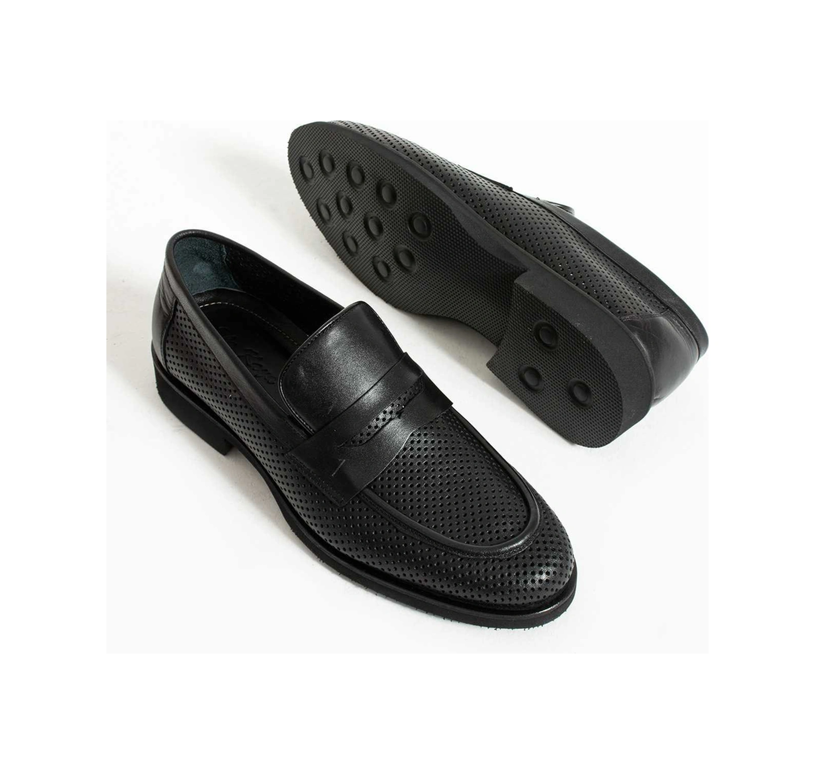 Bestello Bağcıksız Zımbalı Eva Taban Loafer 331-666 Erkek Ayakkabı Siyah