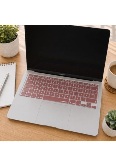 Macbook Türkçe Q Klavye Koruyucu Silikon Macbook Air 13 A1369 A1466 & Pro A1278 A1425 A1502 A1286 A1398 Uyumlu Ultra İnce Pembe Altın