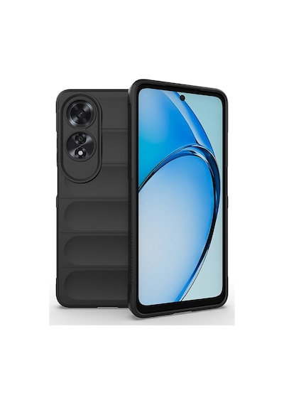Oppo A60 Kılıf Esnek Tpu Oyuklu Arka Yüzey Tasarımlı Zore Etnik Silikon Kapak Siyah