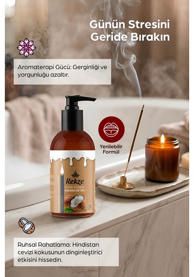2 Adet Hindistan Cevizi Aromalı Erotik Vücut Masaj Yağı 120 Ml - 304969108