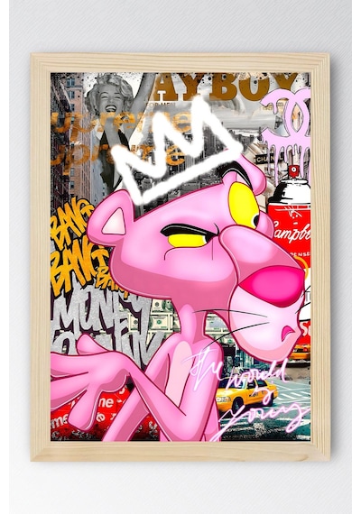Pink Panther Çerçeveli Tablo - Print Money Serisi Poster Tablo