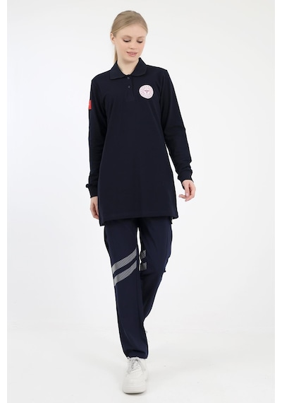 112 Yakalı Tshirt Tunik - Lacivert-7176 Lacivert