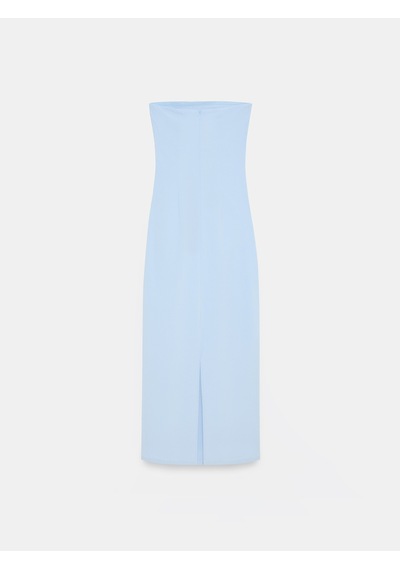 Dilvin 91368 Straplez Midi Elbise-açık Mavi