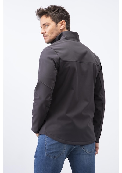 Tommylife Tommy Life Antrasit Fermuarlı Dik Yaka Su Ve Rüzgar Geçirmez Softshell Erkek Mont - 88050 Antrasit