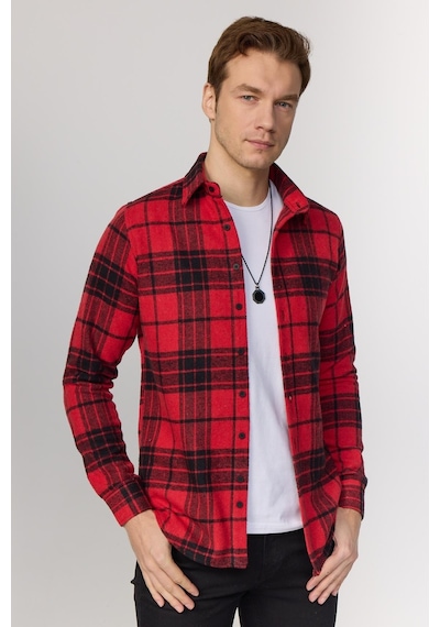 Tudors Slim Fit Dar Kesim Kareli Oduncu Kırmızı-siyah Erkek Gömlek-30110-multi Çok Renkli Tudors Slim Fit Dar Kesim Kareli Oduncu Kırmızı-siyah Erkek Gömlek-30110-multi Çok Renkli
