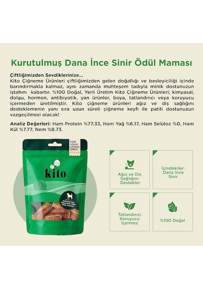 Kito Dana İnce Sinir Çiğnemelik Doğal Glutensiz Organik Köpek Ödül Maması 100 G